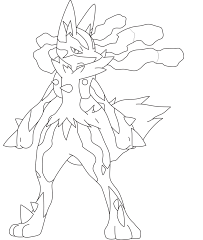 Mega Lucario Coloring Page